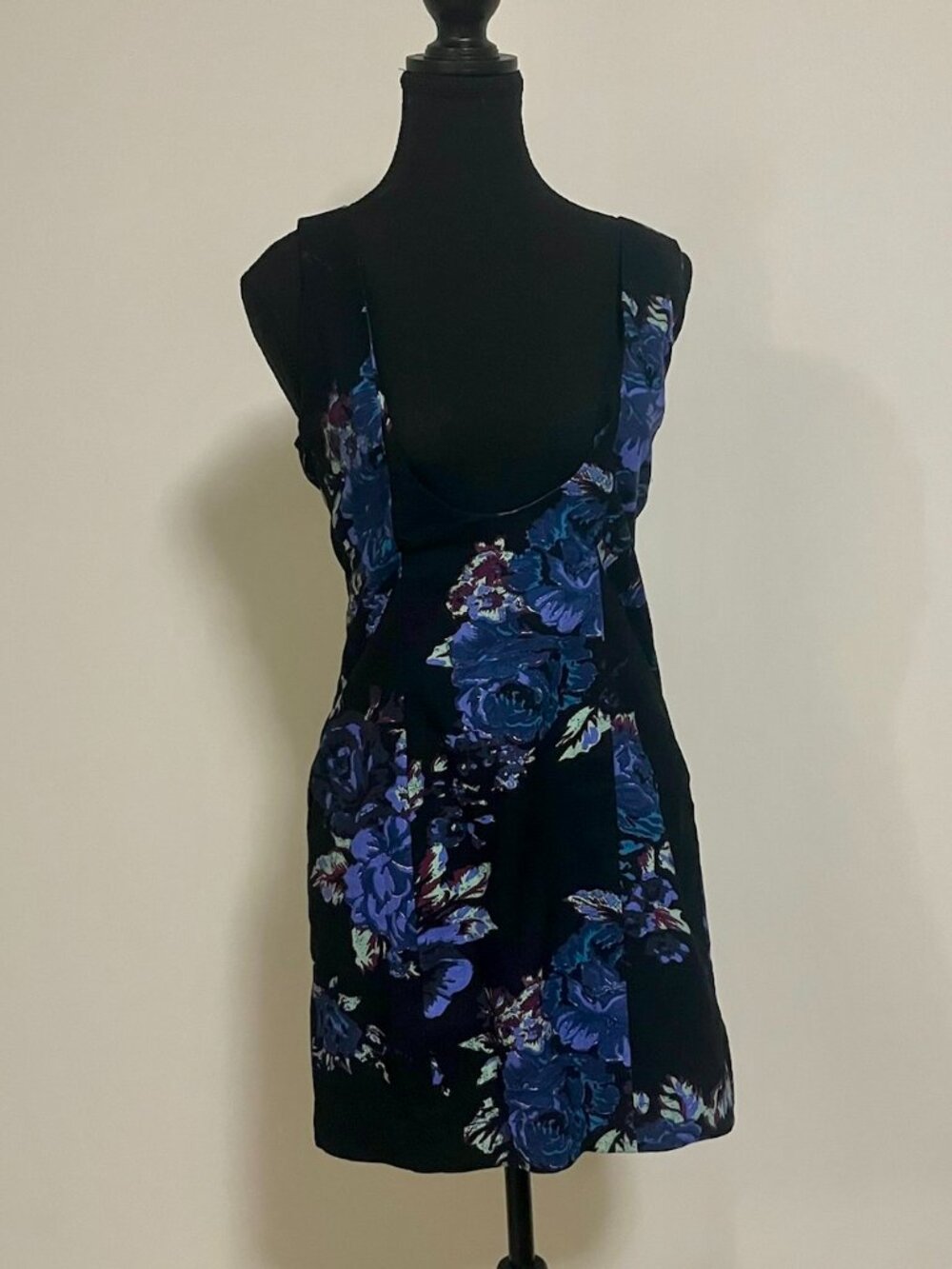 Free People Black with Floral Short Dress